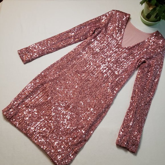 KAOS Mini Dress in Pink Sequins Size US 8 EU 38 Brand New NWT - Picture 8 of 12